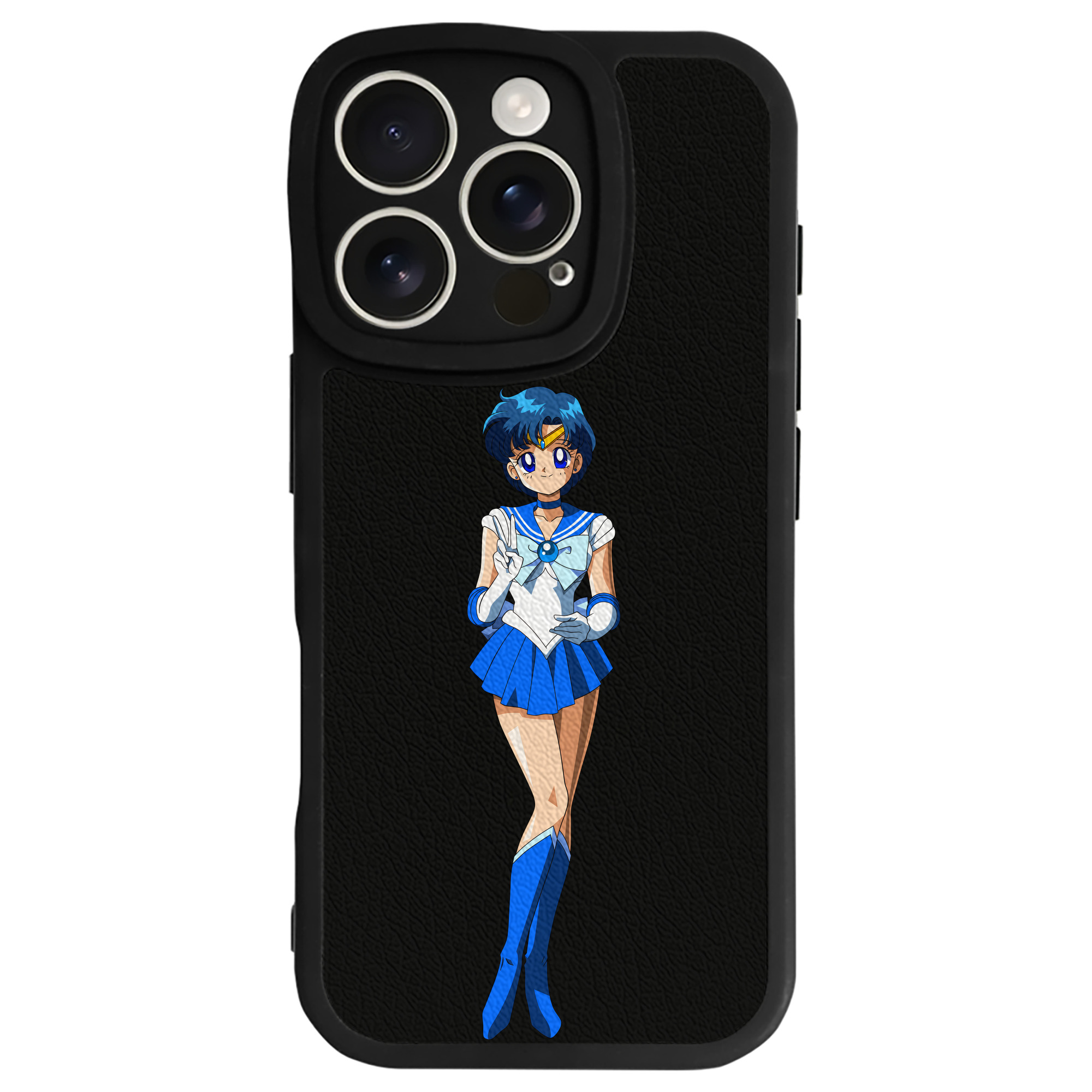（画像用） 美少女戦士セーラームーン 水野 亜美 みずの あみ Sailor Moon Mizuno Ami 【iPhone 16シリーズ対応】シリコンスマホケース（レザー調） 材質：シリコン